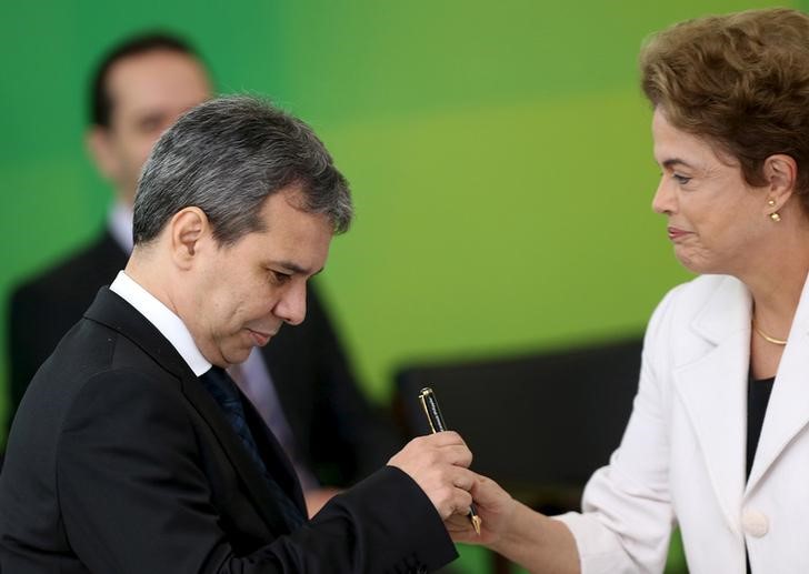 © Reuters. Wellington César durante nomeação no Palácio do Planalto 