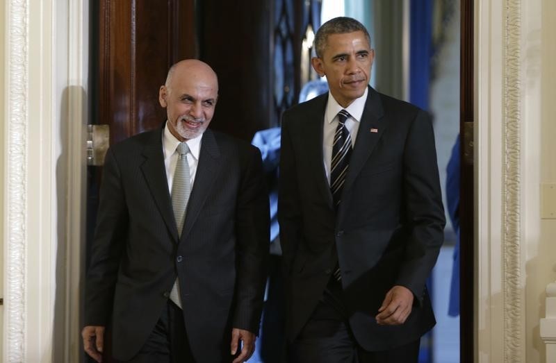 © Reuters. البيت الأبيض: أوباما يناقش عملية السلام مع الرئيس الأفغاني