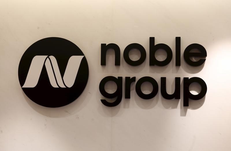 © Reuters. The company logo of Noble Group is displayed at its office in Hong Kong