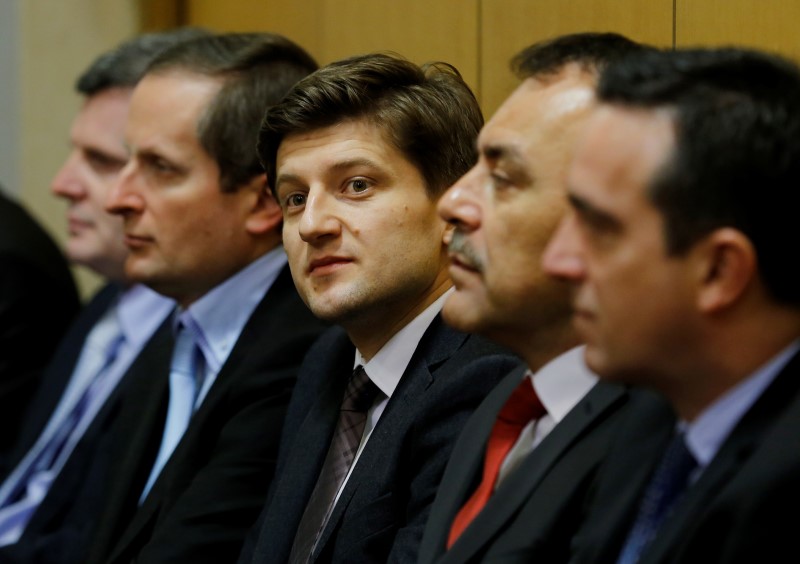 © Reuters. Croatia's new Finance Minister Zdravko Maric is seen in parliament before the government is approved in Zagreb