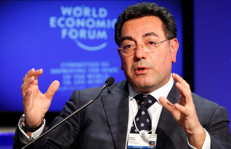 © Reuters. File photo of Samir Brikho, chief executive of Amec Foster Wheeler, attending a session at WEF in Davos
