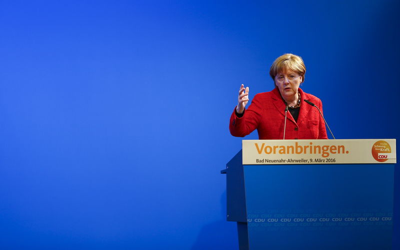 © Reuters. Chanceler alemã, Angela Merkel, durante evento em Bad Neuenahr-Ahrweiler, Alemanha