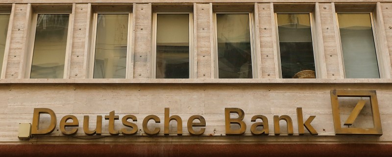 © Reuters. The logo of Deutsche Bank is seen in Naples