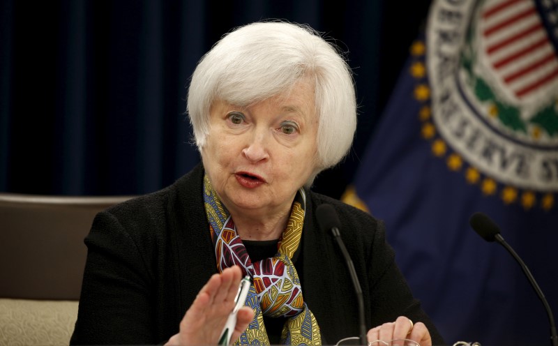 © Reuters. Federal Reserve Chair Janet Yellen holds a press conference in Washington