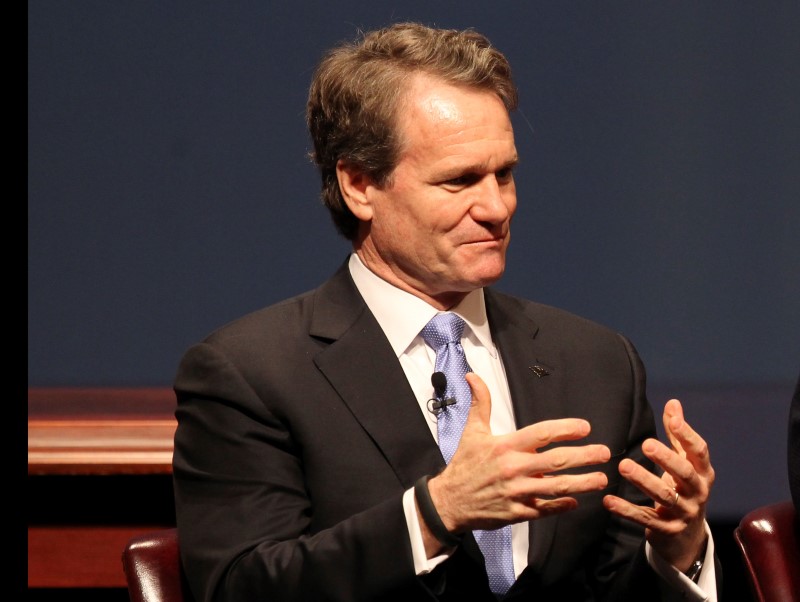 © Reuters. Bank of America CEO Moynihan speaks during the White House summit on cybersecurity and consumer protection in Palo Alto