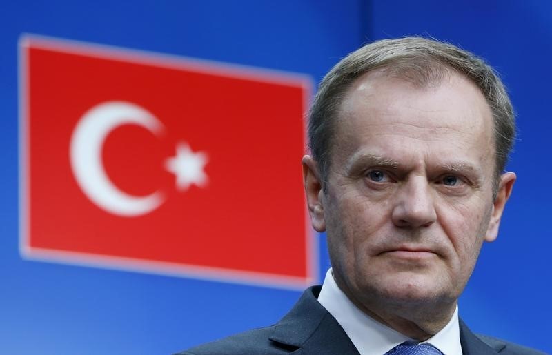 © Reuters. توسك مستعد لطرح مسودة الاتفاق مع تركيا على القادة الأوروبيين