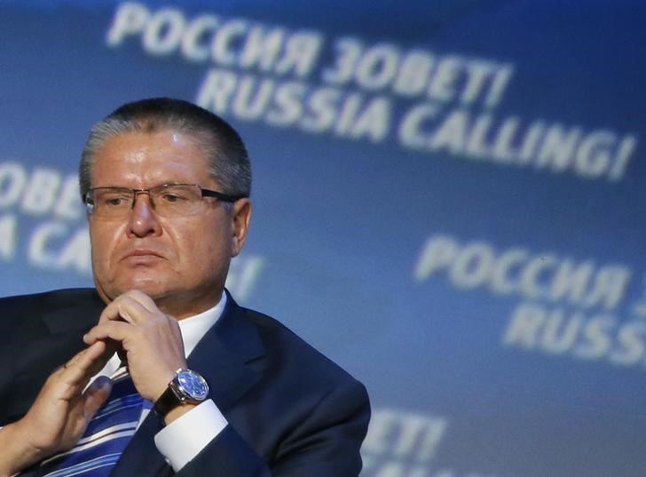 © Reuters. Глава Минэкономразвития РФ Алексей Улюкаев на форуме ВТБ Капитал "Россия зовет!" в Москве 