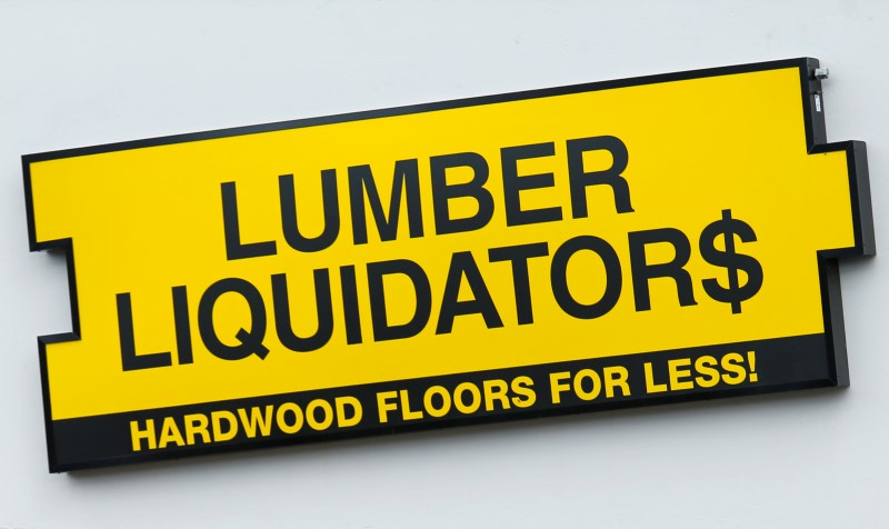 © Reuters. A Lumber Liquidators store sign is shown outside one of the companies  retail locations in San Diego, California