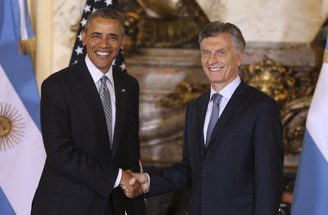 © Reuters. Presidente dos Estados Unidos, Barack Obama, e presidente da Argentina, Mauricio Macri, durante evento em Buenos Aires