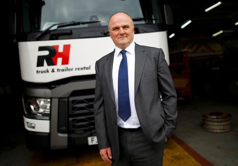 © Reuters. Managing Director of RH Commercial Vehicles Nigel Baxter poses at his premises in Nottingham