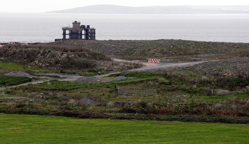 © Reuters. A bat house is seen just outside the perimeter of the site where EDF Energy's Hinkley Point C nuclear power station will be constructed in Bridgwater, southwest England