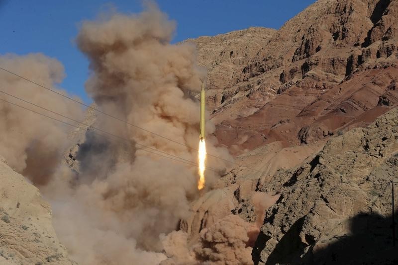 © Reuters. A ballistic missile is launched and tested in an undisclosed location, Iran