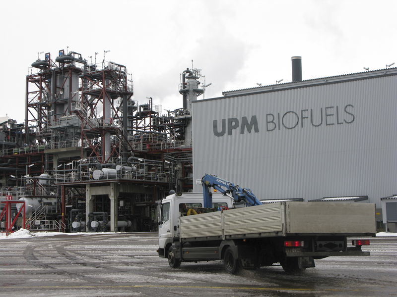 © Reuters. A maintenance truck seen at UPM-Kymmeneâ€™s biofuel plant in Lappeenranta