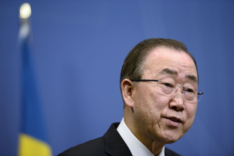 © Reuters. Secretário-geral da ONU, Ban Ki-moon, durante entrevista coletiva em Estocolmo