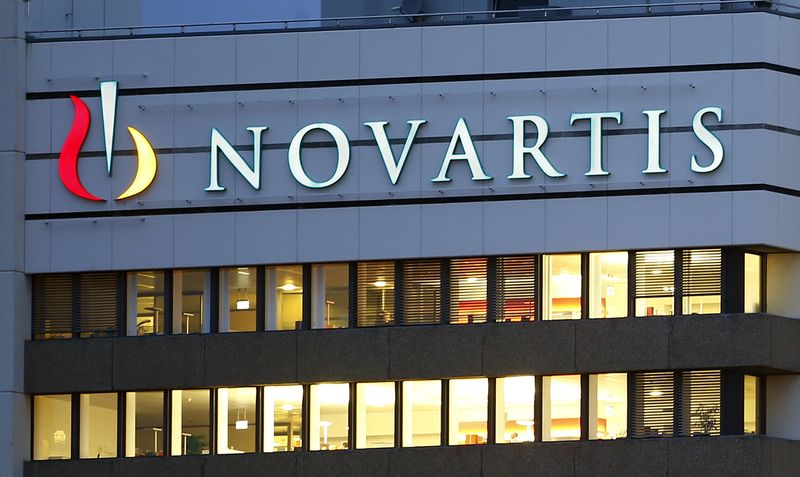 © Reuters. File photo of the logo of Swiss drugmaker Novartis seen at its headquarters in Basel