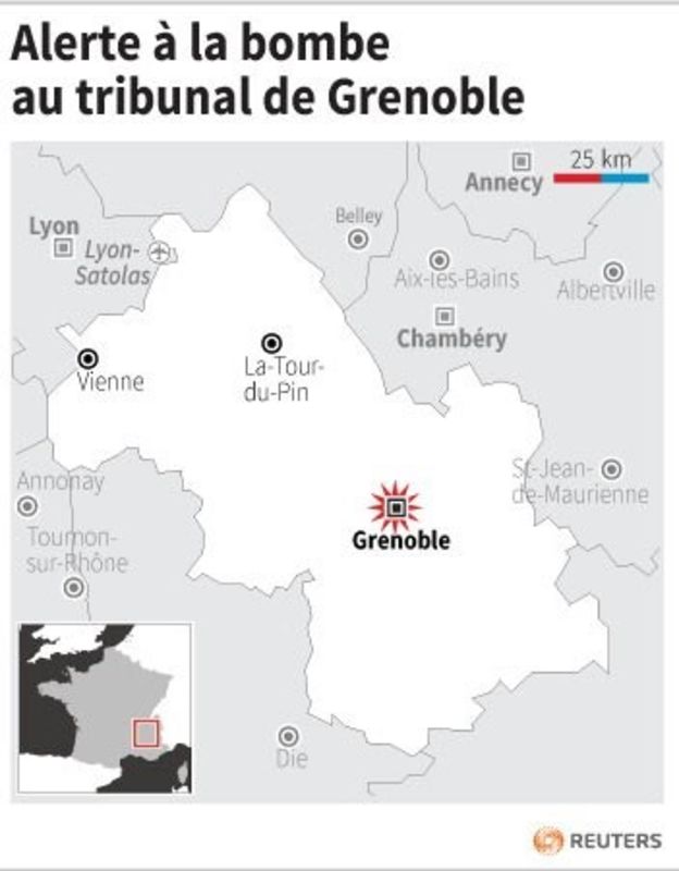 © Reuters. ALERTE À LA BOMBE AU TRIBUNAL DE GRENOBLE