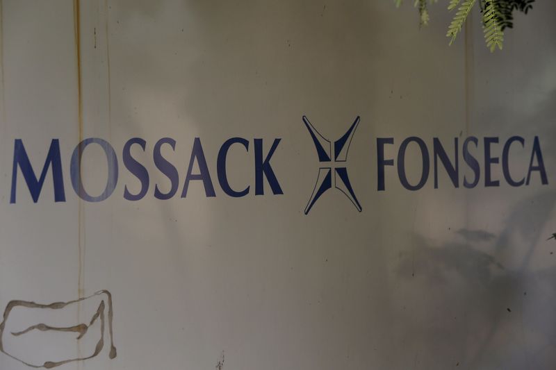 © Reuters. A Mossack Fonseca law firm logo is pictured in Panama City