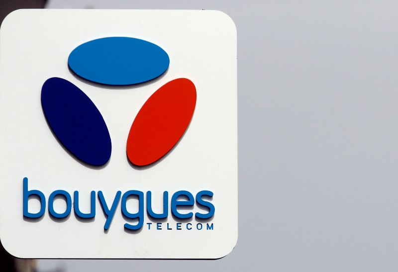 © Reuters. The Bouygues Telecom company logo is seen on a shop in Marseille