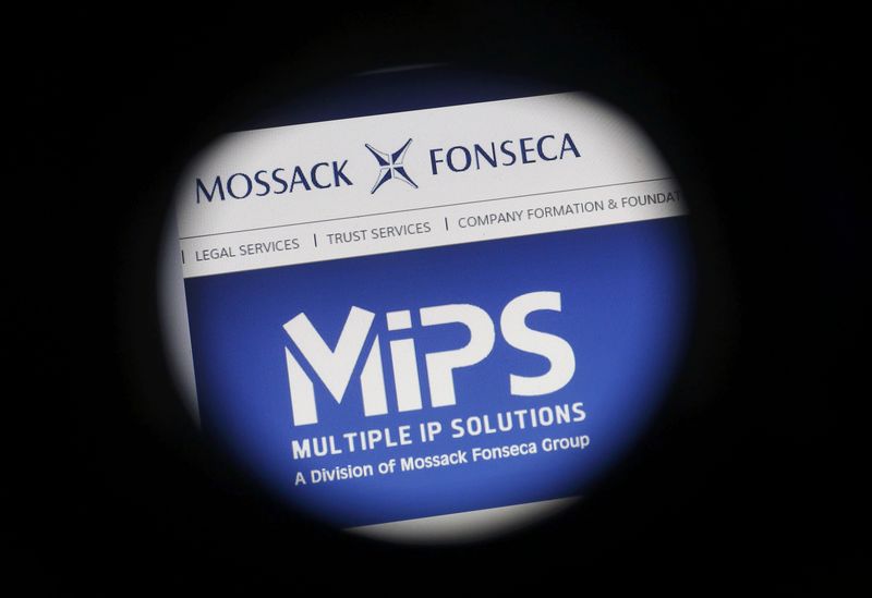 © Reuters. Logo da Mossack Fonseca visto no site da firma