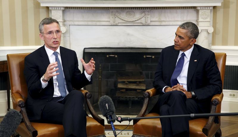 © Reuters. Obama e Stoltenberg na Casa Branca em Washington