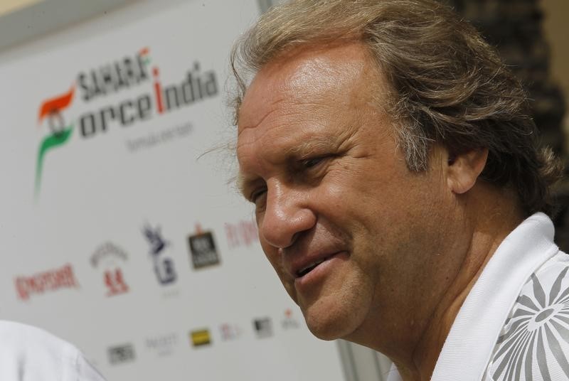 © Reuters. Force India Formula One team's deputy principal Fernley is seen at the Bahrain International Circuit in Sakhir