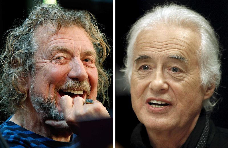 © Reuters. Robert Plant e Jimmy Page em foto combinada