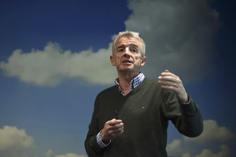 © Reuters. Ryanair Chief Executive Officer Michael O'Leary attends a Ryanair press conference in Dublin