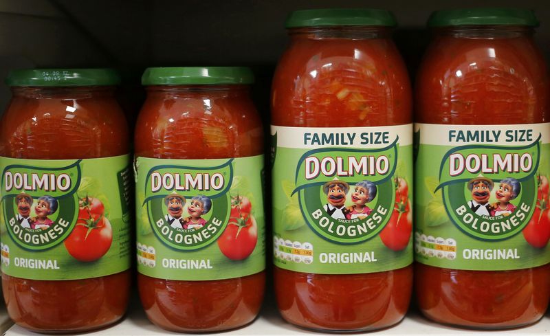 © Reuters. Dolmio pasta sauces are seen in a store in in London