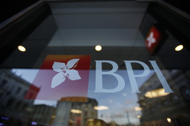 © Reuters. The logo of Portuguese bank BPI is seen on one of its offices in downtown Lisbon