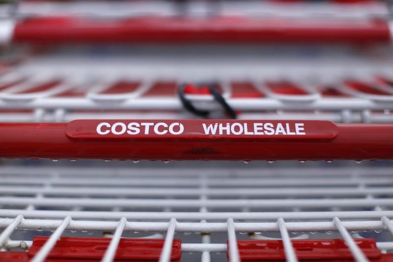 © Reuters. Costco shopping carts shown in California
