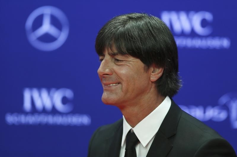 © Reuters. German national soccer team coach Loew arrives for the Laureus World Sports Awards 2016 in Berlin