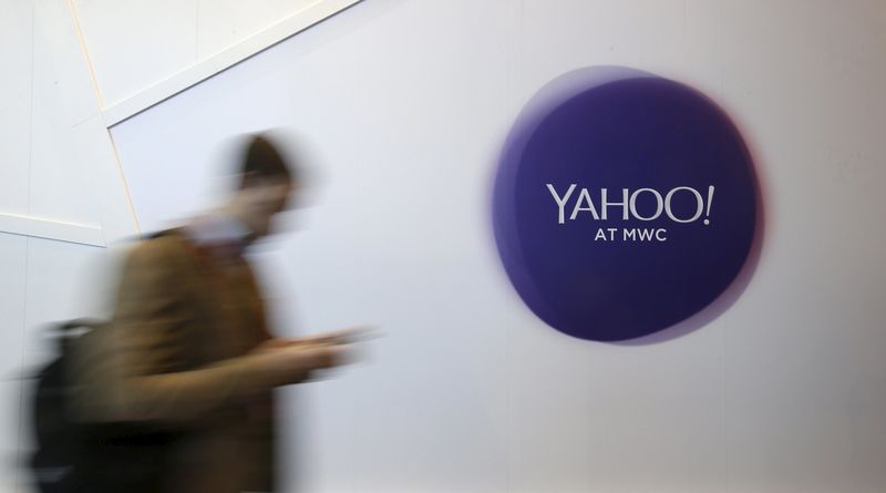 © Reuters. Логотип Yahoo на Всемирном мобильном конгрессе в Барселоне