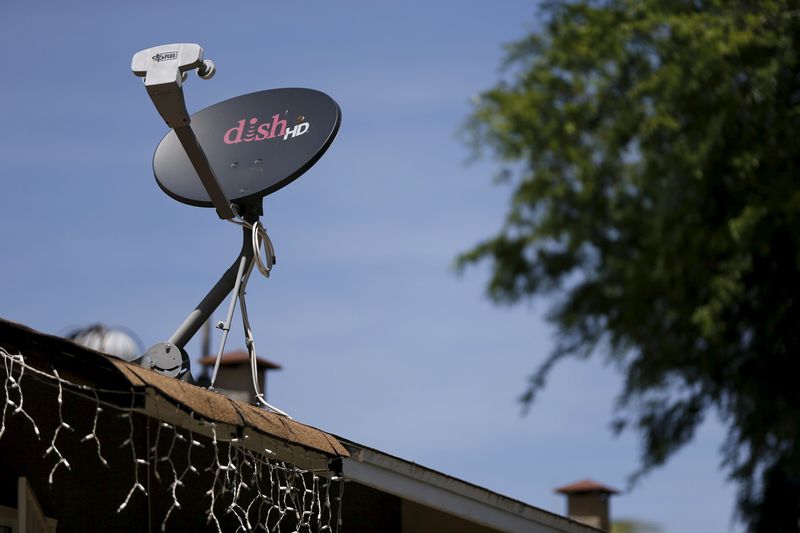 © Reuters. A satellite dish from Dish Network is pictured in Pasadena