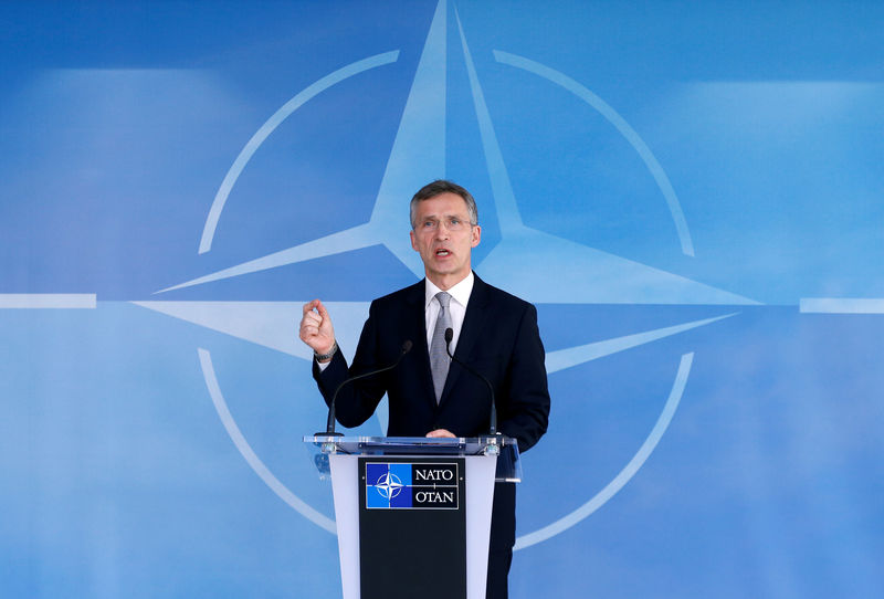 © Reuters. NATO Secretary General Stoltenberg speaks after a NATO-Russia Council in Brussels