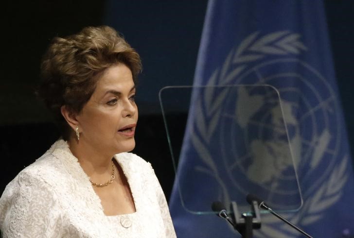 © Reuters. Presidente Dilma Rousseff durante discurso na ONU 