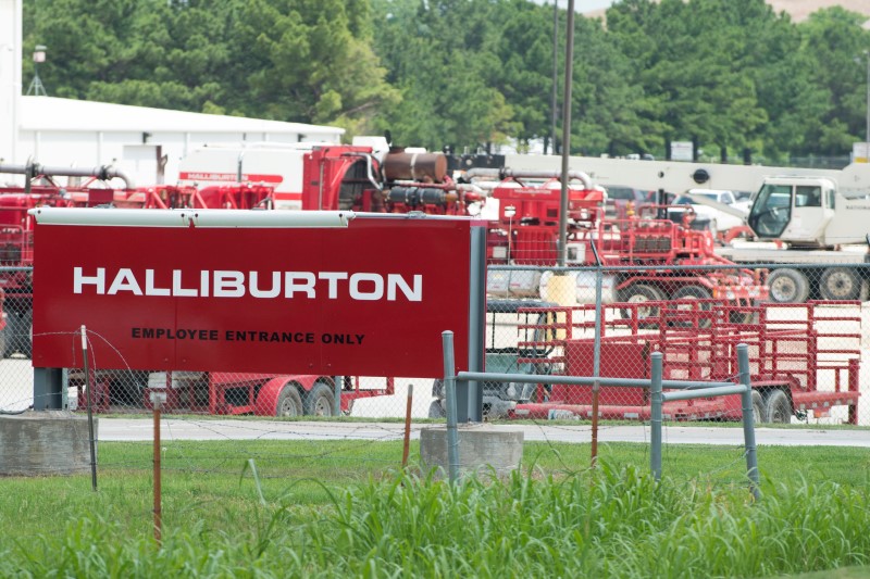 © Reuters. Various Halliburton equipment being stored at the equipment yard in Alvarado Texas