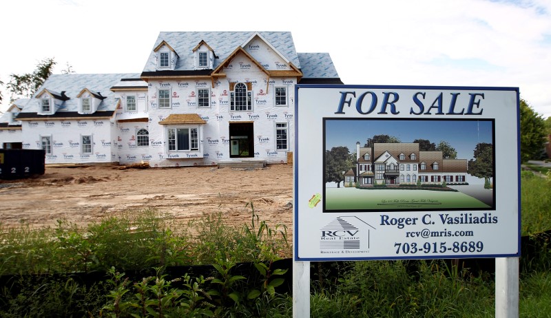 © Reuters. A home under construction is for sale in Virginia