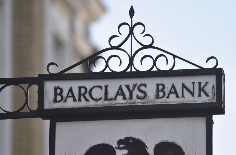 © Reuters. A Barclays sign is seen outside of a branch of the bank in west London