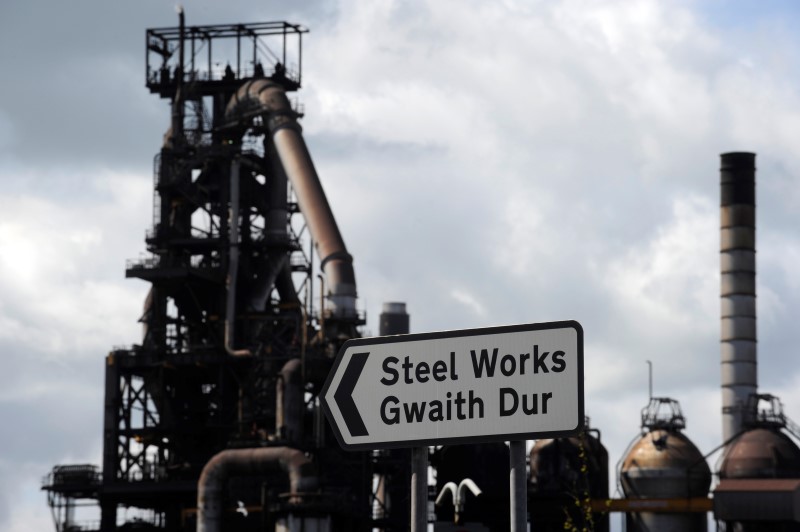 © Reuters. Tata steelworks Port Talbot, Wales, 