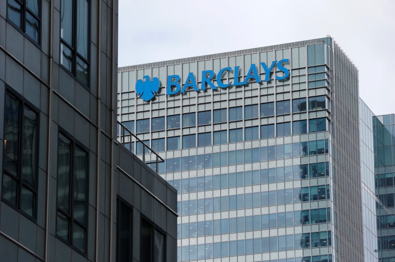 © Reuters. File photo of A Barclays bank office at Canary Wharf  in London