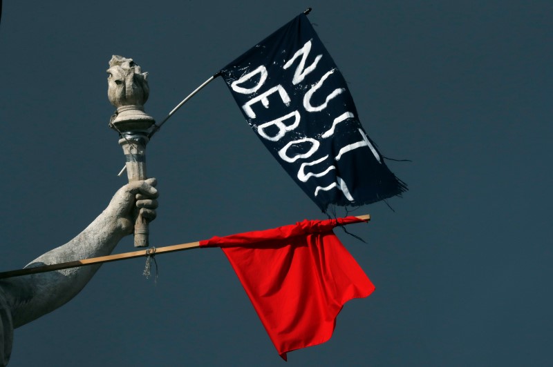 © Reuters. 24 PERSONNES EN GARDE À VUE APRÈS LA DISPERSION DE "NUIT DEBOUT"