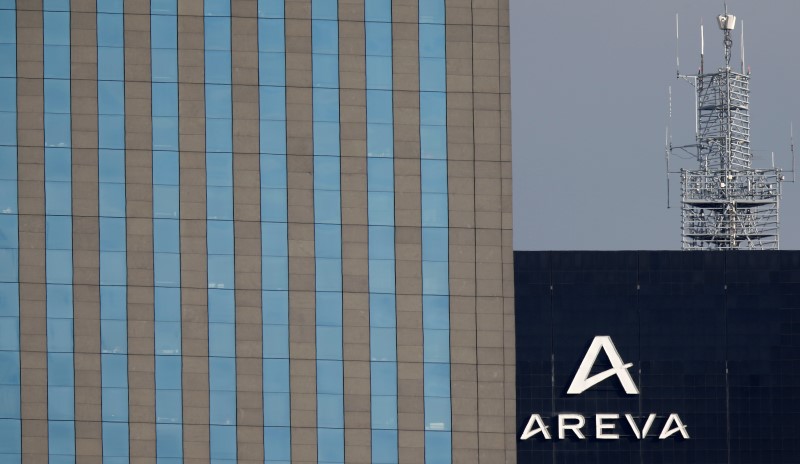 © Reuters. AREVA EN FORTE HAUSSE EN BOURSE AU LENDEMAIN DE SES TRIMESTRIELS