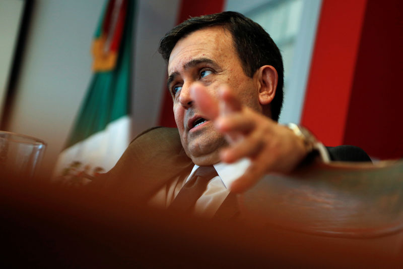 © Reuters. Mexico's Economy Minister Ildefonso Guajardo sits for an interview at the Embassy of Mexico in Washington