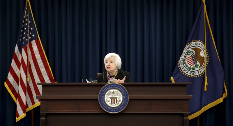 © Reuters. Federal Reserve Chair Janet Yellen holds a press conference in Washington