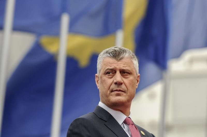 © Reuters. Kosovo's new President Hashim Thaci looks on during the Presidential inauguration ceremony in Pristina