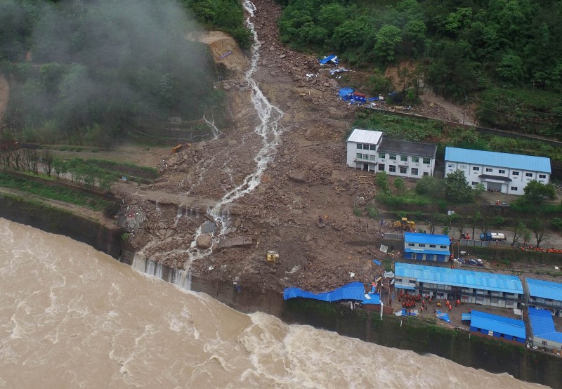 © Reuters. Deslizamento de terra visto na província chinesa de Fujian 