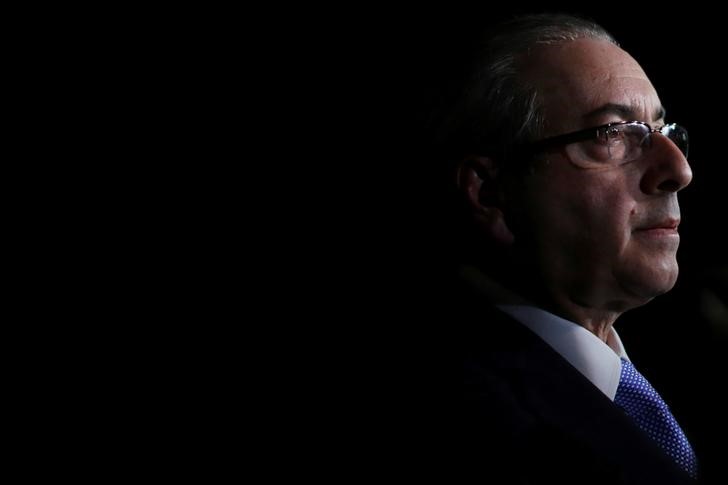 © Reuters. Presidente afastado da Câmara dos Deputados, Eduardo Cunha (PMDB-RJ), durante entrevista coletiva em Brasília