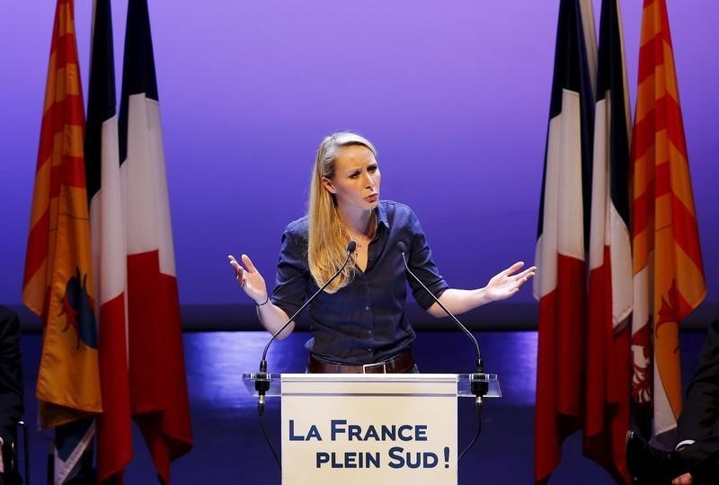 © Reuters. MARION MARÉCHAL-LE PEN, PIÈCE MAÎTRESSE DU FN POUR 2017