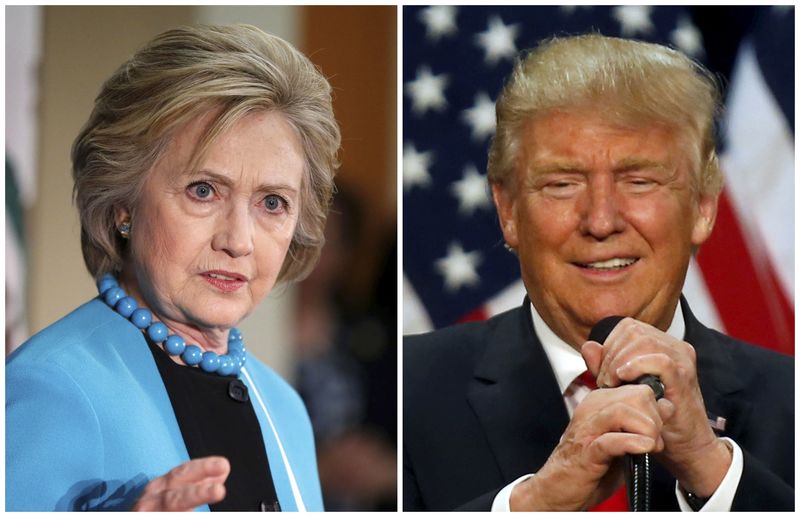 © Reuters. A combination photo of U.S. Democratic presidential candidate Hillary Clinton and Republican presidential candidate Donald Trump