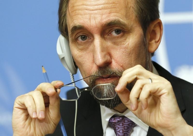 © Reuters. Jordan's Prince Zeid al-Hussein High Commissioner for Human Rights attends news conference at UN in Geneva